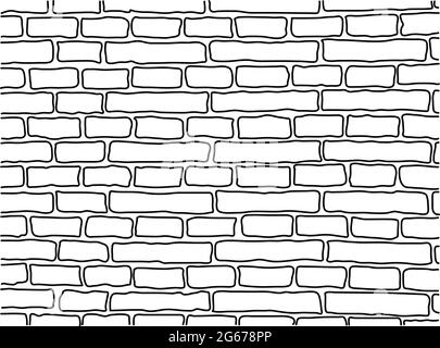Old Bricks vector line art isolated on white background Stock Vector
