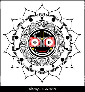 Mandala design concept with Lord Jagannath - vector illustration art Stock Vector