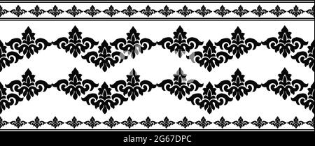 Indian Traditional saree border design concept with peacock and ...