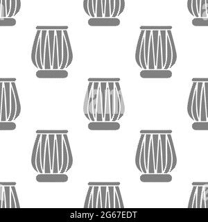 Seamless background pattern with Indian Musical drums. Digital art of Vector illustration. Stock Vector