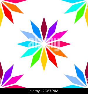 Indian Traditional and Cultural Rangoli mandala design concept of floral art isolated on white background is in Seamless pattern Stock Vector