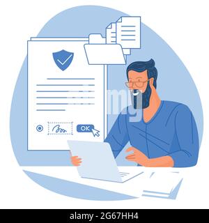 Electronic signature. Vector illustration. Stock Vector