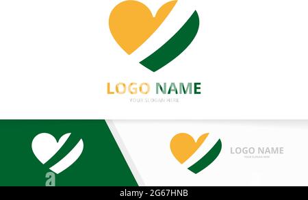 Charity logotype design template. Heart logo combination. Stock Vector
