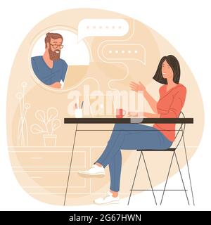 Video conferencing at home Stock Vector