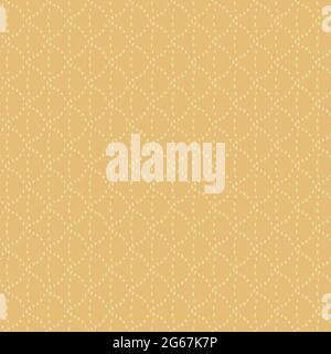 A yellow dotted netting seamless vector pattern Stock Vector