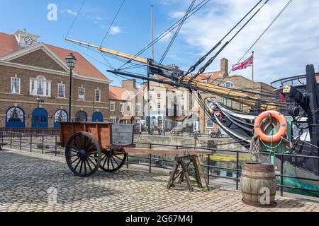 HMS Trincomalee sailing frigate, The National Museum of the Royal Navy Hartlepool, Jackson Dock, Hartlepool, County Durham, England, United Kingdom Stock Photo