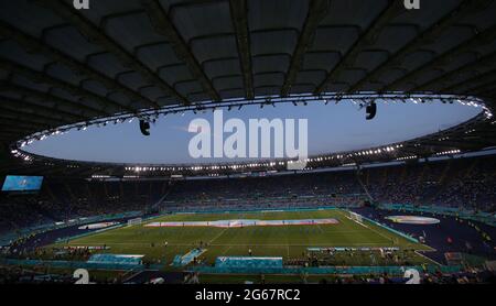 Rome, Italy, 3rd July 2021. General view of the stadium  during the UEFA Euro 2020 Quarter Final match at the Stadio Olimpico, Rome. Picture credit should read: Jonathan Moscrop / Sportimage Stock Photo