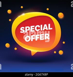 Discount bubble speech shape banner. Special offer badge. Sale coupon bubble icon. Shiny modern design. Sale tag, banner design template, app icon, ve Stock Vector