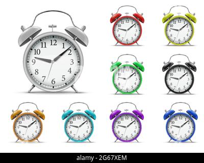 3D realistic home alarm clock set for concept design. Stock Vector
