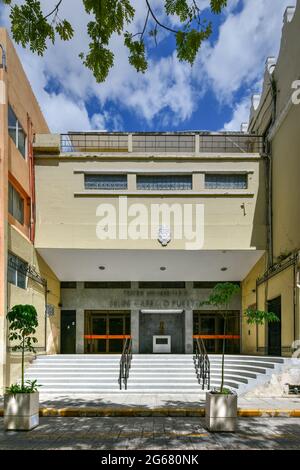 Merida, Mexico - May 25, 2021: Theater named for Felipe Carrillo Puerto in Merida, Mexico, a part of the University of the Yucatan. Stock Photo