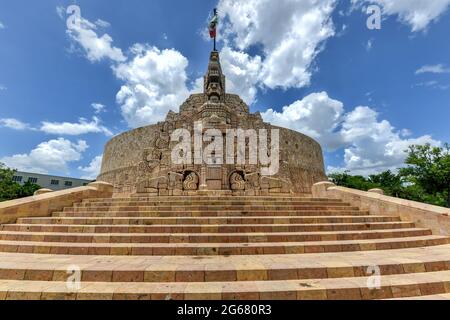 Monument to the Fatherland along Paseo Montejo in Yucatan, Merida, Mexico. Stock Photo