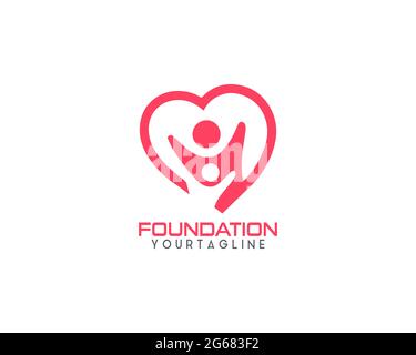 Heart vector symbol. Valentines day ribbon logotype. Abstract line medical health logo icon design. Stock Vector
