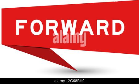 Red color speech banner with word forward on white background Stock Vector