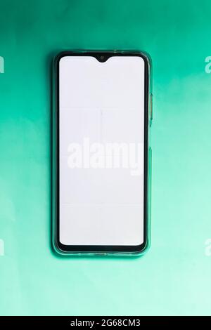 Mobile phone isolated on isolated,Mobile phone  white display interface for text Stock Photo