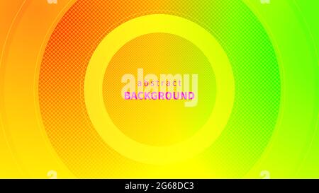 Summer sale banner with round frame. Techology background with circles and dots. Vector design element Stock Vector