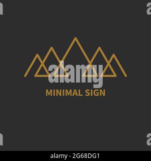 Montains line minimal icon. Geometric linear montains logo. Simple nature sign. Tourism symbol Stock Vector