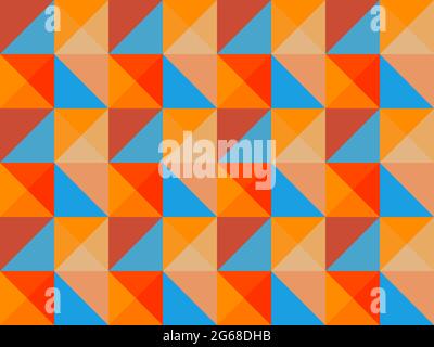 Geometric triangular mosaic. Background with squares and triangles. Vector illustration Stock Vector