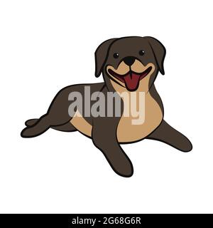 Cute Cartoon Vector Illustration icon of a big dog. It is flat style. Stock Vector