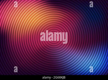 Abstract trendy business template glowing neon circles background texture. Vector illustration Stock Vector