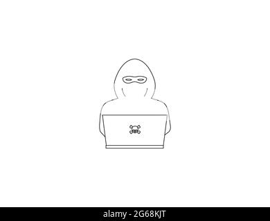 Robber linear icon. Thief. Thin line illustration. Housebreaker ...