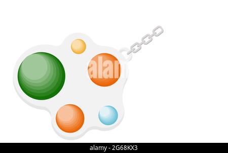 Simple dimple.antistress toys. Trendy keychain  Stock Vector