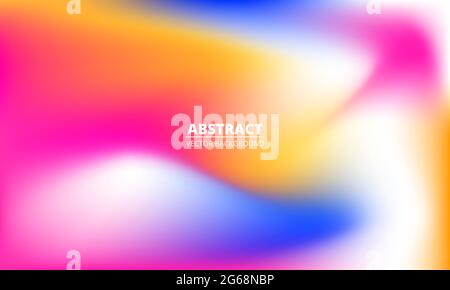 Abstract liquid colorful rainbow gradient background. Bright multicolored holographic creative minimalist banner. Blurred soft blend color gradation Stock Vector
