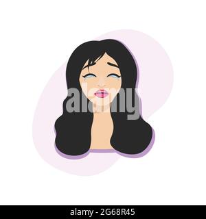 Depression concept, woman cry, upset and disappointment. Illustration of girl unhappy, female in stress and sadness, character with problem, young emo Stock Vector