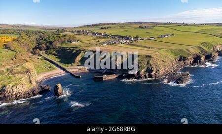 The small harbour at Latheronwheel on the coast of Caithness, Scottish Highlands, UK Stock Photo