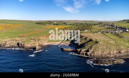 The small harbour at Latheronwheel on the coast of Caithness, Scottish Highlands, UK Stock Photo