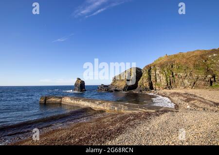 The small harbour at Latheronwheel on the coast of Caithness, Scottish Highlands, UK Stock Photo