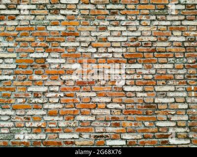 Seamless red brick wall background.Old red brick grunge wall background. Stock Photo