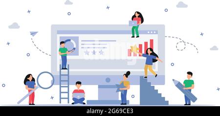 Business teamwork in a friendly team - Vector illustration Stock Vector