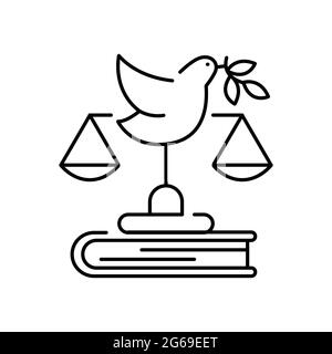 Peace, justice and strong institutions color icon. Stock Vector