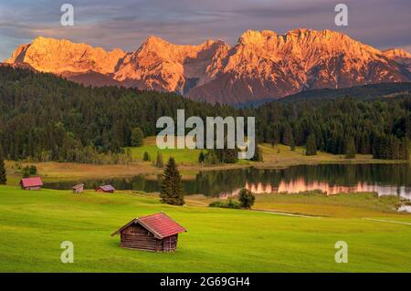 Wooden shed in the Alps Bavaria Germany
