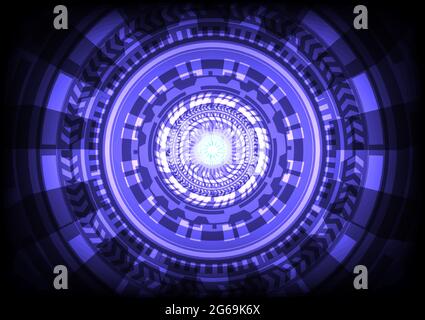 Head-up display interface. Futuristic Sci-Fi glowing HUD circle. Abstract hi-tech background. Virtual reality technology innovation. Digital business. Stock Vector