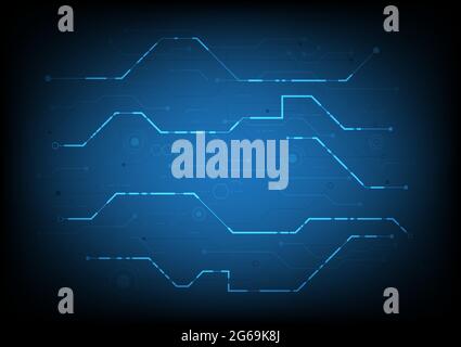 PCB Trace Data Transfer. High-tech technology digital background. Circuit board Stock Vector