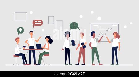 Business teamwork in a friendly team - Vector illustration Stock Vector