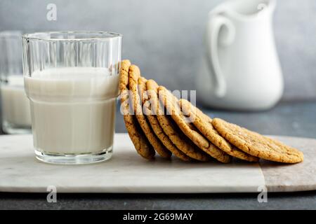 Chewy and thin snickerdoodle or molasses cookies Stock Photo