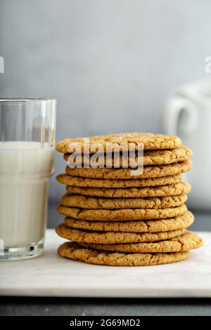 Chewy and thin snickerdoodle or molasses cookies Stock Photo