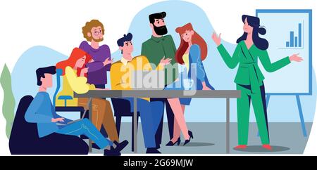 Business teamwork in a friendly team - Vector illustration Stock Vector