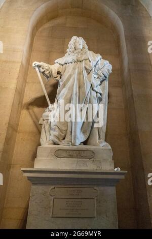 Louis XIV statue at the Palace of Versailles in France Stock Photo