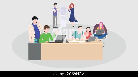 Business teamwork in a friendly team - Vector illustration Stock Vector