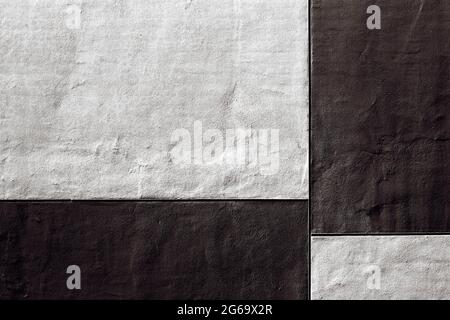 Dark brown and white finish plaster wall, modern architecture detail, geometric abstract background Stock Photo