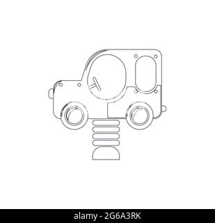 City park with outdoor decor. Kids playground equipment. Vector illustration. Stock Vector
