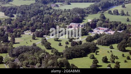 aerial view of Newby Hall & Gardens, a tourist attraction near Ripon, North Yorkshire Stock Photo