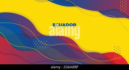 Ecuador Independence Day with red and blue abstract background design. good template for Ecuador National Day design. Stock Vector