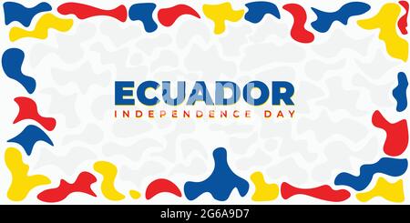 Ecuador Independence Day with yellow blue and red painting design. good template for Ecuador National Day design. Stock Vector