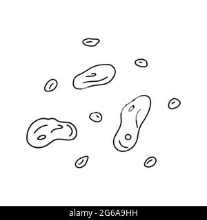 Space stones. Asteroids. Elements of the universe. Black and white vector isolated doodle illustration Stock Vector