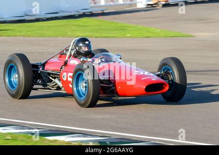 Derrington-Francis ATS GP Tipo 100 classic Grand Prix, vintage racing car competing in the Glover Trophy at the Goodwood Revival historic event, UK Stock Photo