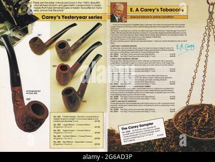 Vintage E A Carey Brochure for Smoking Pipes Stock Photo